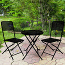 Premium Steel Patio Bistro Set, Folding Outdoor Patio Furniture Sets, 3 Piece Patio Set of Foldable Patio Table and Chairs - Atlantic Fine Furniture Inc