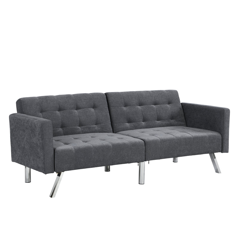 Sofa Bed Convertible Folding Dark Grey Lounge Couch Loveseat Sleeper Sofa  Armrests Living Room Bedroom Apartment Reading Room