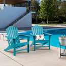 Classic Outdoor Adirondack Chair Set of 2 for Garden Porch Patio Deck Backyard, Weather Resistant Accent Furniture, Blue - Atlantic Fine Furniture Inc