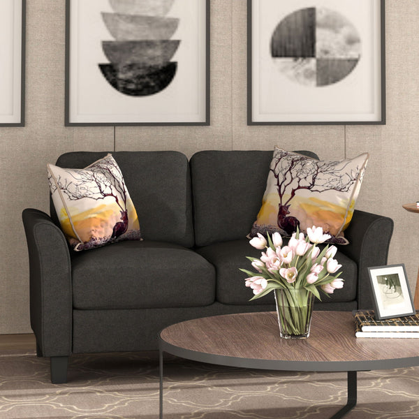 Love Seat Sofa Double Seat Sofa - Living Room Furniture (Loveseat Chair) - Black
