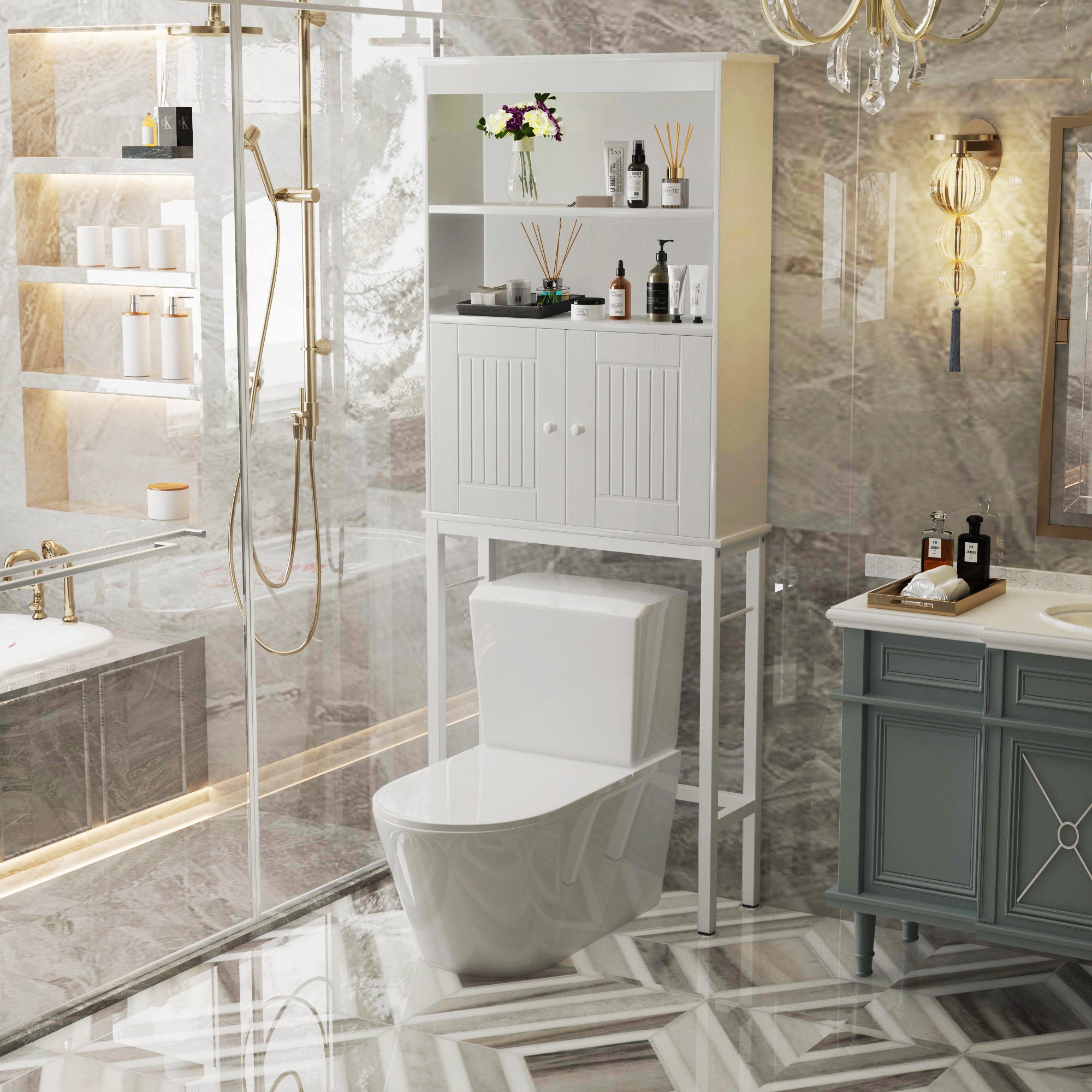 Toilet shelf floor - to - floor toilet toilet accepts floor - to - floor shelf high - grade modern storage cabinet - Atlantic Fine Furniture Inc