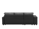 Artemax 92.5“Linen Reversible Sleeper Sectional Sofa with storage and 2 stools Steel Gray - Atlantic Fine Furniture Inc