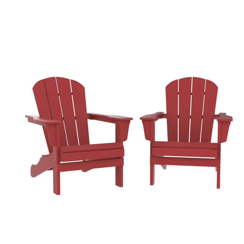 HDPE Adirondack Chair, Red, Set of 2 - Atlantic Fine Furniture Inc