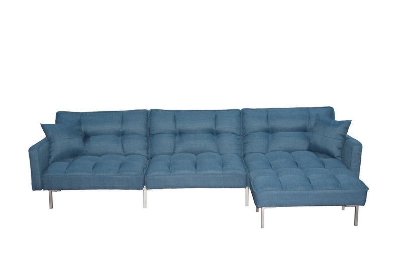 Sectional sofa couch sleeper blue
