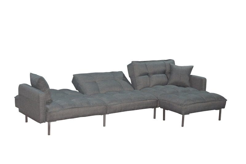 Sectional sofa couch sleeper grey