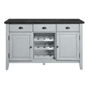 Lanton - Server - Marble & Antique White Finish - Atlantic Fine Furniture Inc