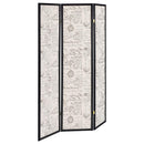 Felice - 3-Panel Room Divider Folding Screen - French Script - Atlantic Fine Furniture Inc