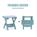 TALE Adirondack Portable Folding Side Table Square All-Weather and Fade-Resistant Plastic Wood Table Perfect for Outdoor Garden, Beach, Camping, Picnics Blue - Atlantic Fine Furniture Inc