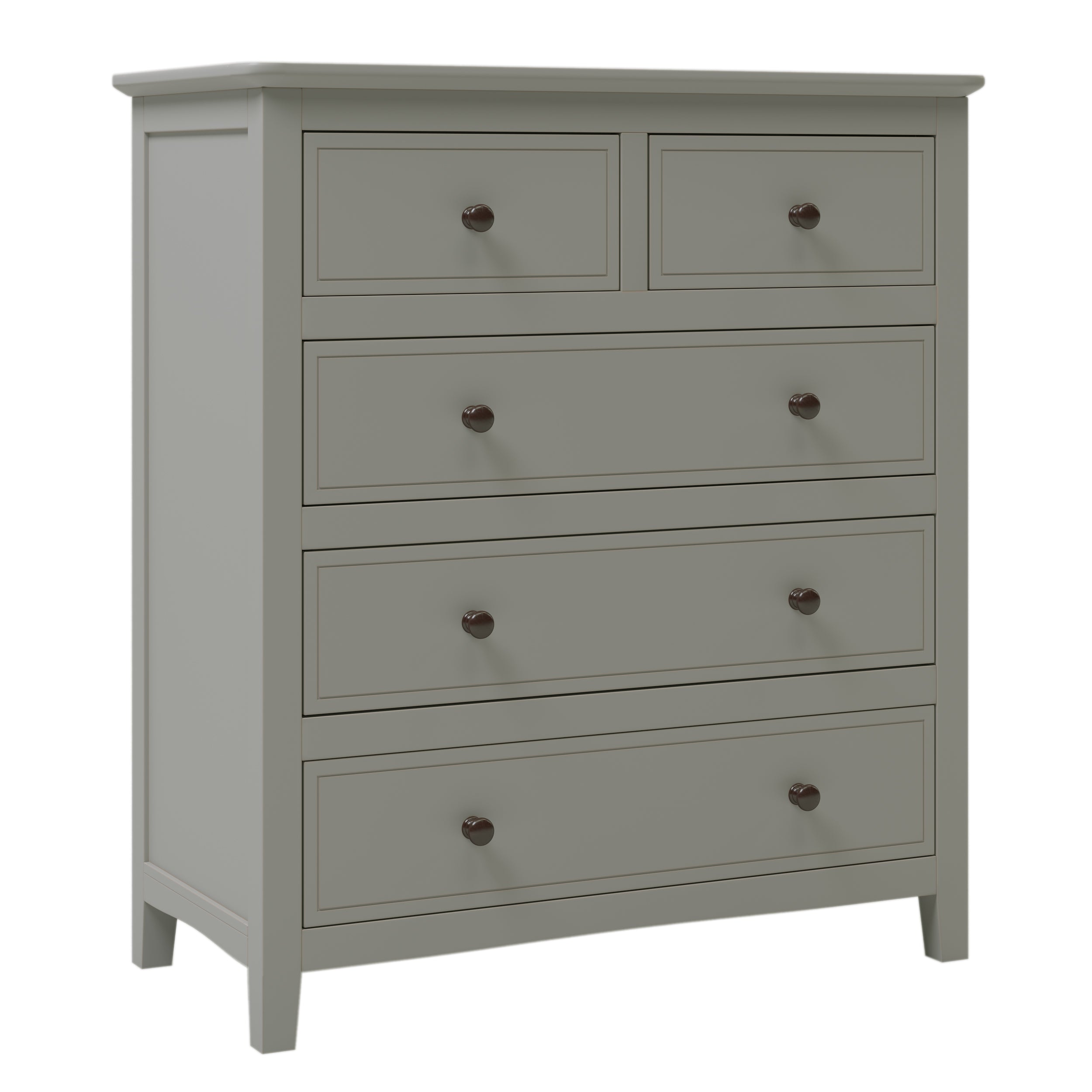 Gray Solid Wood 5 Pieces Full Bedroom Sets(bed+nightstand*2+chest+dresser）NEW - Atlantic Fine Furniture Inc