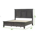 Hamilton King 4 Piece Storage Bedroom Set in Gray made with Engineered Wood - Atlantic Fine Furniture Inc