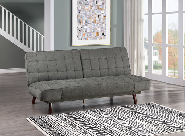 Elegant Three-in-One Lounger Sofa Sleeper Dark Gray Chenille Fabric Upholstered Attached Cushions Adjustable Arms Casual Living Room Furniture - Atlantic Fine Furniture Inc