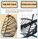 Swing Egg Chair with Stand Indoor Outdoor Wicker Rattan Patio Basket Hanging Chair with C Type bracket , with cushion and pillow,Patio Wicker folding Hanging Chair( Black New arrivals within 10 days) - Atlantic Fine Furniture Inc