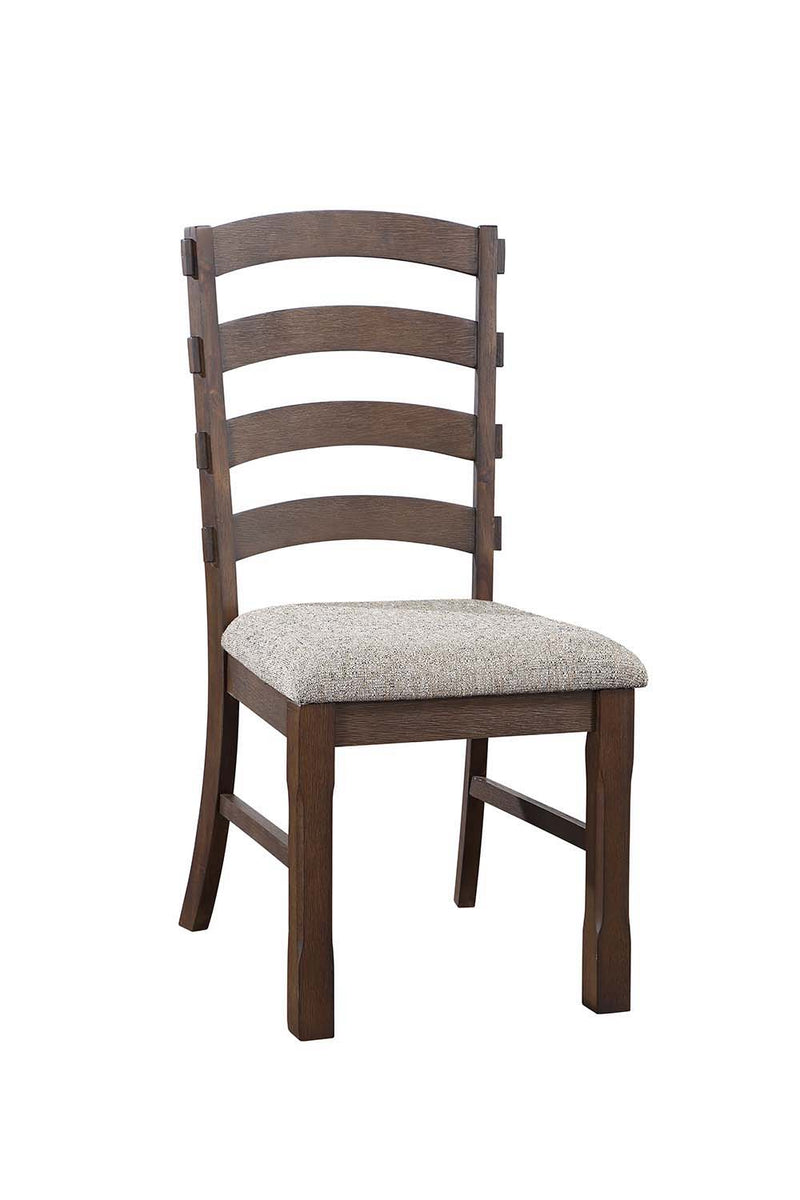 Pascaline - Side Chair (Set of 2) - Gray Fabric, Rustic Brown & Oak Finish - Atlantic Fine Furniture Inc