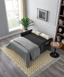 57"Modern Velvet Sofa with Pull-Out Sleeper Bed with 2 Pillows Adjustable Backrest for living room or office, 2 Big side pocket,Black - Atlantic Fine Furniture Inc