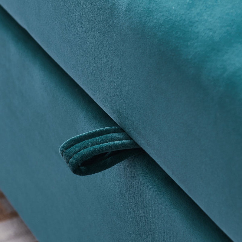 57"Modern Velvet Sofa with Pull-Out Sleeper Bed with 2 Pillows Adjustable Backrest for living room or office, 2 Big side pocket,Blue - Atlantic Fine Furniture Inc