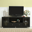 58" TV Stand Console 2 Doors and 2 Drawers -Black - Atlantic Fine Furniture Inc