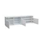 TV Stand  High Gloss Doors Modern TV Stand LED (White) - Atlantic Fine Furniture Inc