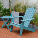 TALE Adirondack Portable Folding Side Table Square All-Weather and Fade-Resistant Plastic Wood Table Perfect for Outdoor Garden, Beach, Camping, Picnics Blue - Atlantic Fine Furniture Inc