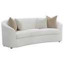 Rainn - Boucle Upholstered Sloped Arm Sofa - Latte - Atlantic Fine Furniture Inc