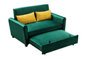 [VIDEO provided]55" Modern Velvet Sofa with Pull-Out Sleeper Bed with 2 Pillows Adjustable Backrest for Small Spaces Green - Atlantic Fine Furniture Inc
