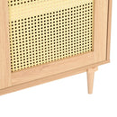 59" Rattan TV Stand for 65/70 inch TV Living Room Storage Console Entertainment Center,3 open doors - Atlantic Fine Furniture Inc