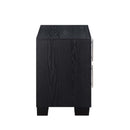 Nicola - Nightstand - Silver PU & Black Finish - Atlantic Fine Furniture Inc