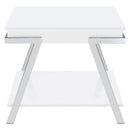 Marcia - Rectangular Side End Table - White High Gloss