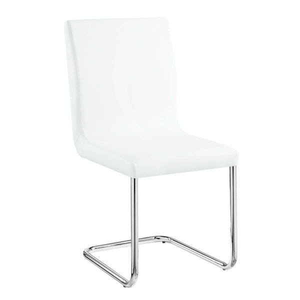 Palton - Side Chair (Set of 2) - White PU & Chrome Finish - Atlantic Fine Furniture Inc