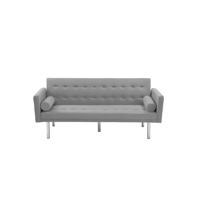 Square arm sleeper sofa Grey VELVET ***Not available for sale on Walmart***