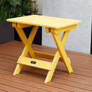 TALE Adirondack Portable Folding Side Table Square All-Weather and Fade-Resistant Plastic Wood Table Perfect for Outdoor Garden, Beach, Camping, Picnics Yellow - Atlantic Fine Furniture Inc