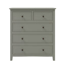 Gray Solid Wood 5 Pieces Queen Bedroom Sets(bed+nightstand*2+chest+dresser）NEW - Atlantic Fine Furniture Inc