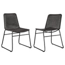 Dacy - Faux Rattan Metal Dining Side Chair (Set of 2) - Brown - Atlantic Fine Furniture Inc