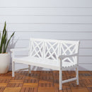 Bradley Outdoor Patio 5-foot Wood Garden Bench in White - Atlantic Fine Furniture Inc
