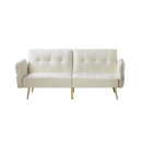 Winforce factory directly supply 280g Italian velvet folding sofa bed, foldable armrests with magazine bags futon, 78inch sleeper sofa, beige velvet - Atlantic Fine Furniture Inc