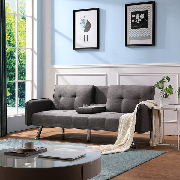 SLEEPER SOFA DARK GREY COLOR (Replace W22307248。Size difference, See Details in page.) - Atlantic Fine Furniture Inc