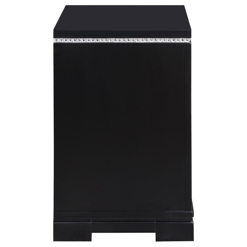 Cappola - Rectangular 2-Drawer Nightstand - Silver And Black