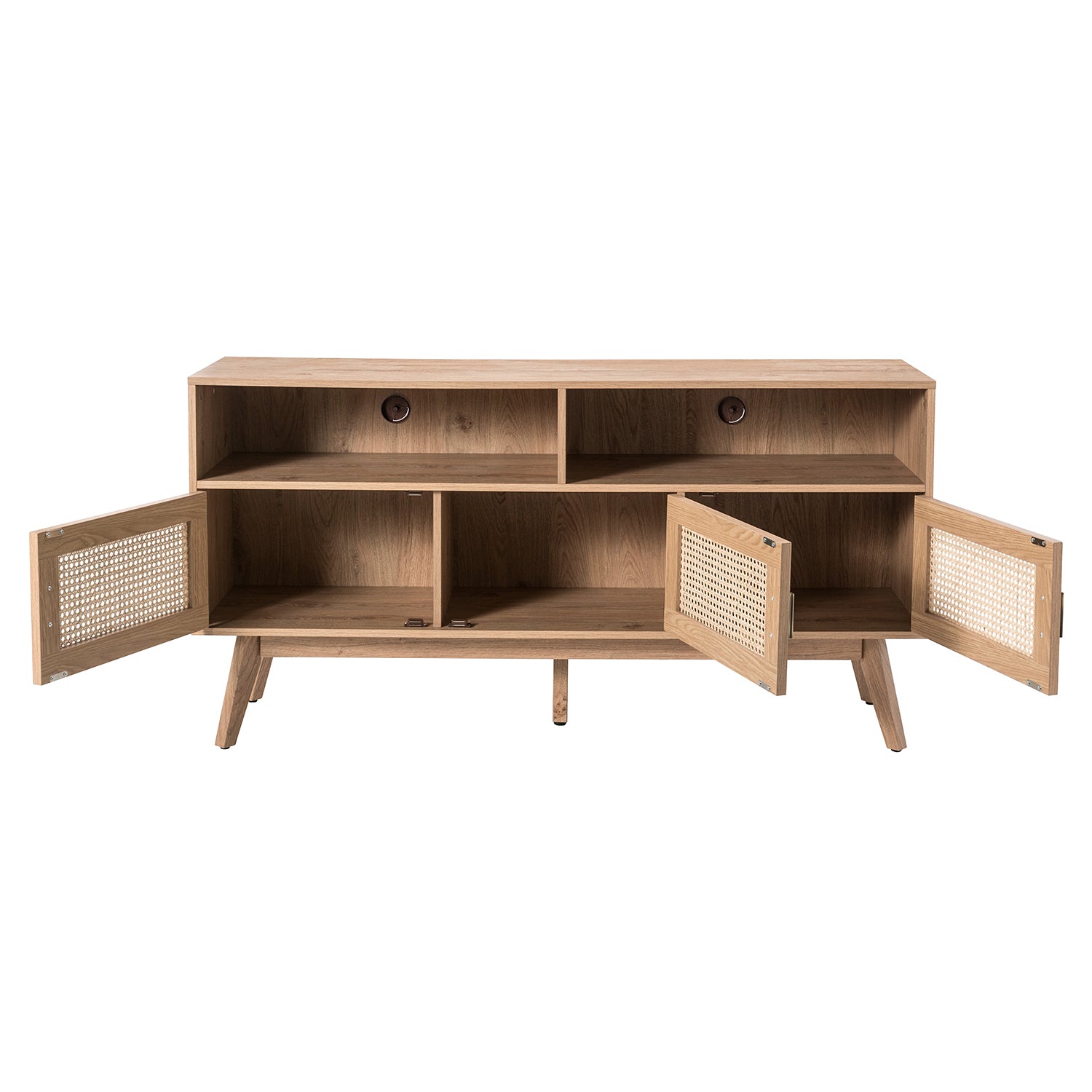 Mermeros TV Stand for TVs up to 65" with Three Doors - Atlantic Fine Furniture Inc