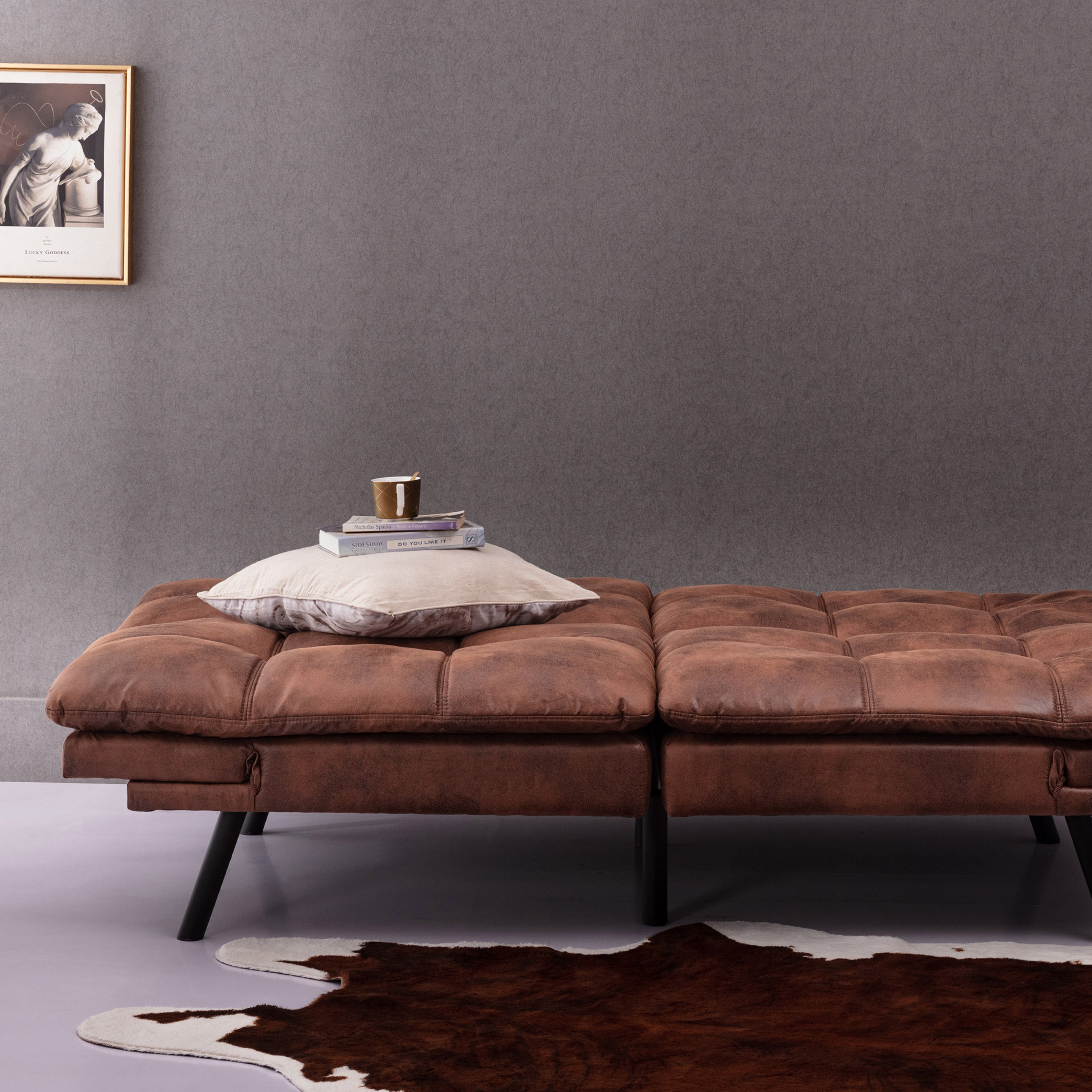 Convertible Memory Foam Futon Couch Bed, Modern Folding Sleeper Sofa-SF267PUCH - Atlantic Fine Furniture Inc