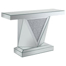 Amore - Mirrored Acrylic Entryway Sofa Console Table - Silver - Atlantic Fine Furniture Inc
