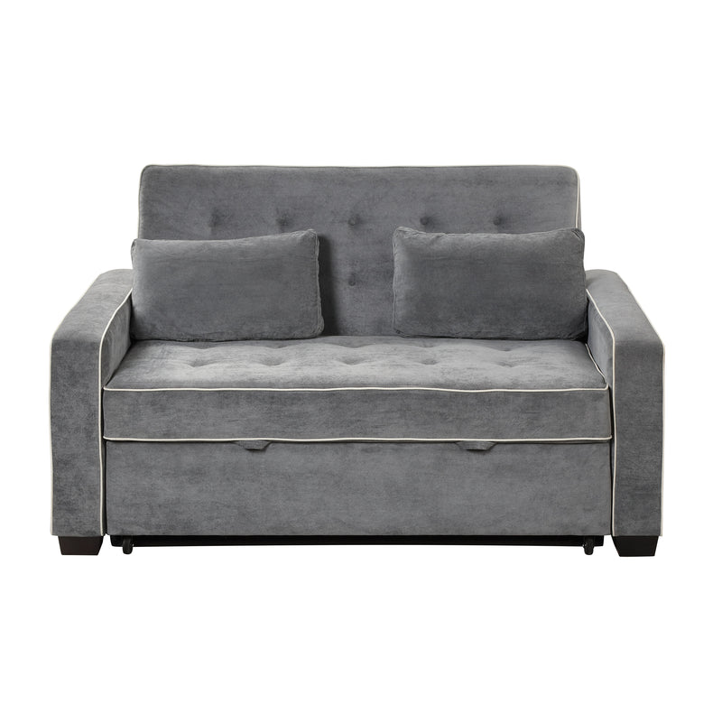 Orisfur. Linen Upholstered Sleeper Bed , Pull Out Sofa Bed Couch attached two throw pillows,Dual USB Charging Port and Adjustable Backrest for Living Room Space - Atlantic Fine Furniture Inc