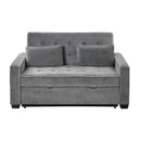 Linen Upholstered Sleeper Bed , Pull Out Sofa Bed Couch attached two throw pillows,Dual USB Charging Port and Adjustable Backrest for Living Room Space,Gray - Atlantic Fine Furniture Inc