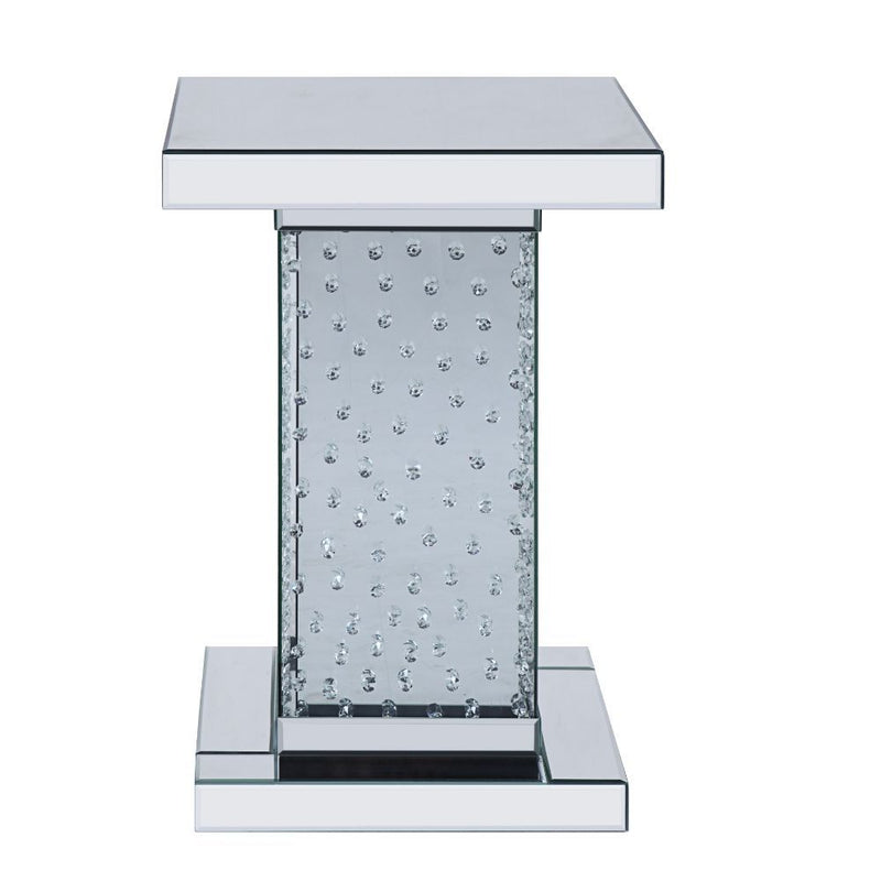 Nysa - End Table - Mirrored & Faux Crystals - 26"