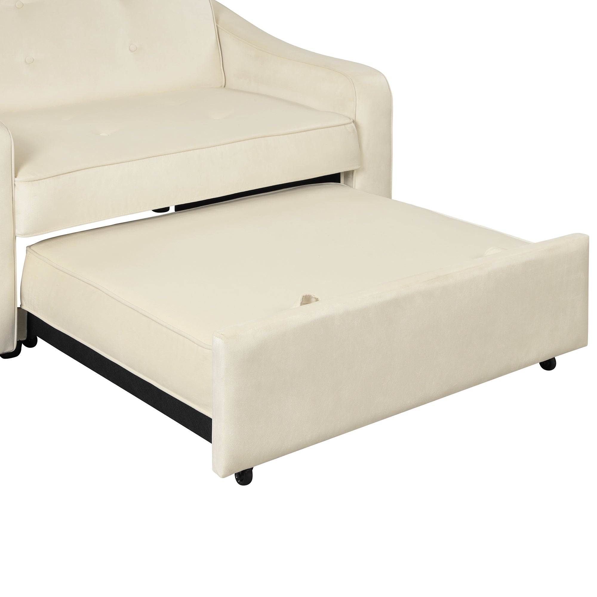 Orisfur. 50.6" Convertible Sleeper Bed, Adjustable Sofa Couch with Dual USB Ports for Living Room Space（Cream White） - Atlantic Fine Furniture Inc
