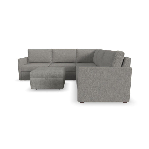 Flex - 5 Seat Sectional, Storage Ottoman - Dark Gray