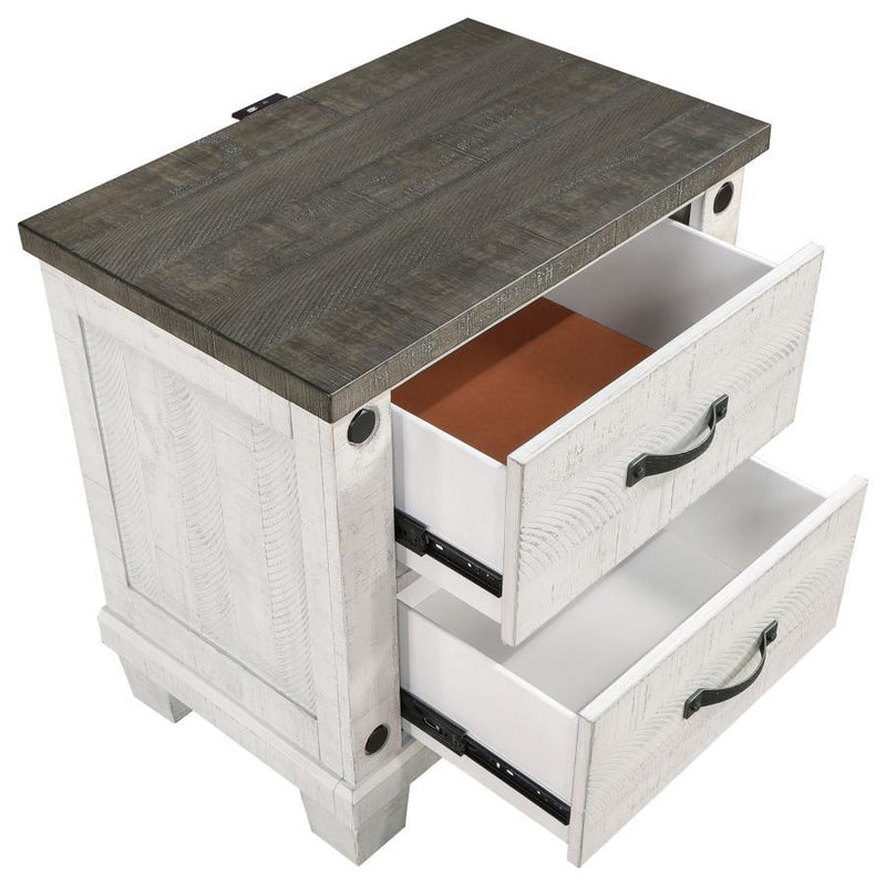 Lilith - 2-Drawer Nightstand - Distressed White