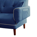 RELAX LOUNGE SOFA BED SLEEPER WITH 2 PILLOWS NAVY BLUE FABRIC - Atlantic Fine Furniture Inc