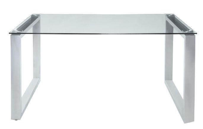 Abraham - Dining Table - Clear Glass & Chrome Finish