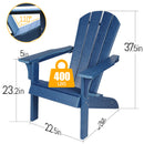 HDPE Adirondack Chair Sunlight Resistant no-Fading Snowstorm Resistant Outdoor Chair Patio Adirondack Chairs Ergonomic Comfort Widely Used for Fire Pits Decks Gardens Campfire Chairs-Blue - Atlantic Fine Furniture Inc