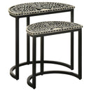 Zakiya - 2 Piece Demilune Nesting Table Set - Black And White - Atlantic Fine Furniture Inc