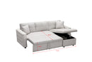 Artemax 87.7“Leathaire Reversible Sleeper Sectional Sofa with storage - Atlantic Fine Furniture Inc